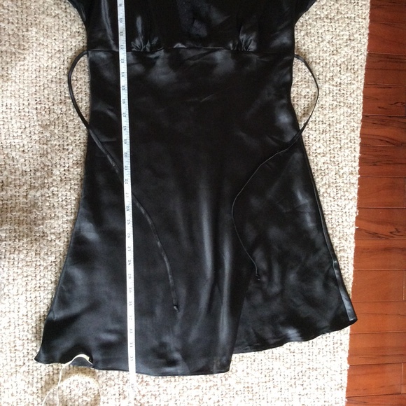 Satin like Night Gown with Lace trim | Size M | Deep V Neckline | Cap Sleeve - Picture 9 of 11